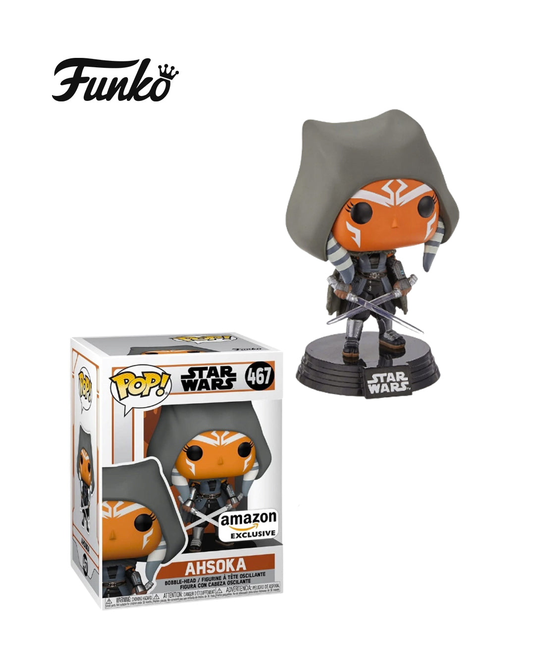 Figura Funko Pop #467 exclusiva de Amazon de Ahsoka de Star Wars en caja original coleccionable disponible en figuraschile.cl