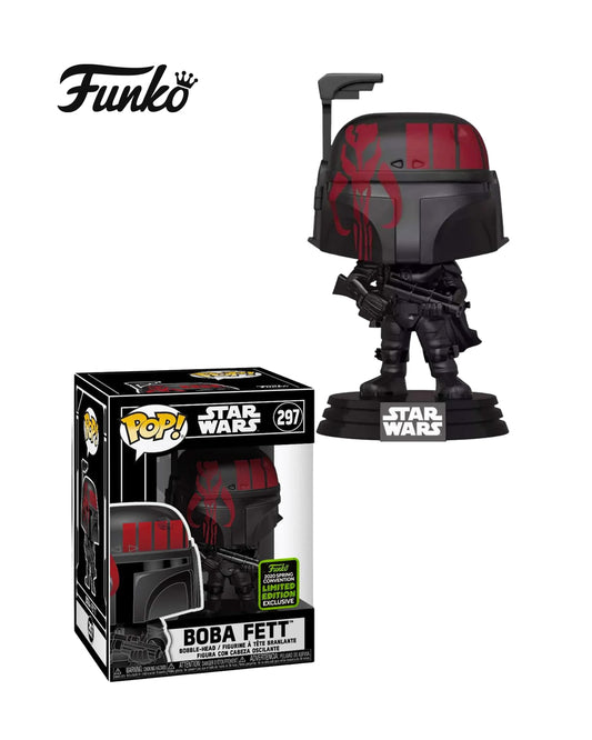 Funko Pop Star Wars Boba Fett 297 Limited Edition en caja original, figura coleccionable exclusiva del cazarrecompensas Boba Fett para fanáticos de Star Wars. Disponible en figuraschile.cl