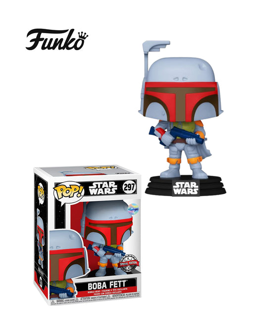 Figura Funko Pop #297 edición especial de Boba Fett de Star Wars con detalles metálicos en caja coleccionable disponible en figuraschile.cl