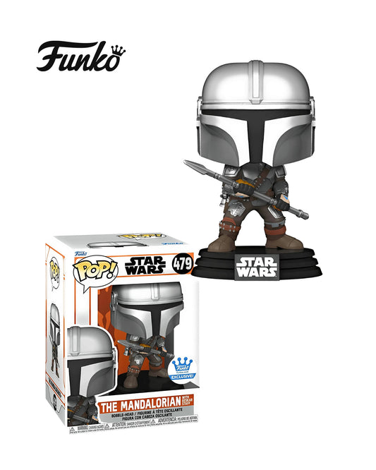 Figura Funko Pop #479 exclusiva de The Mandalorian con bastón de Beskar en caja original coleccionable disponible en figuraschile.cl