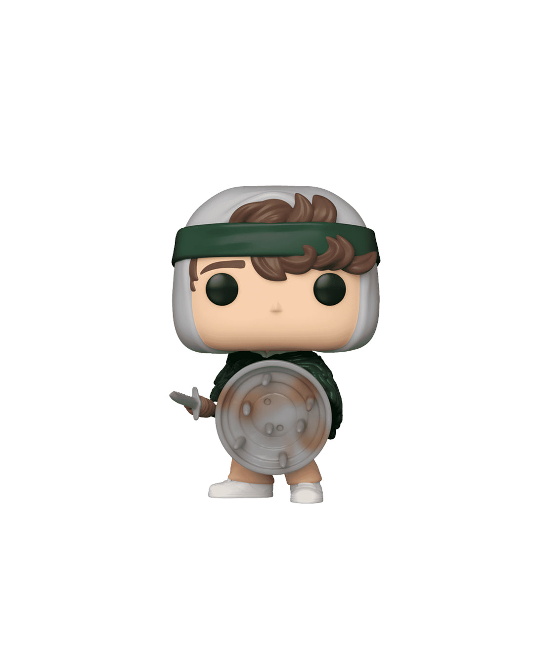 Figura Funko Pop de Dustin Henderson (n.º 1463) de Stranger Things temporada 4, en su caja original con ventana transparente. La figura muestra a Dustin con su uniforme de Scoops Ahoy, camisa azul, chaleco rojo y pantalones cortos, todo en estilo vinyl coleccionable visible a través del packaging.