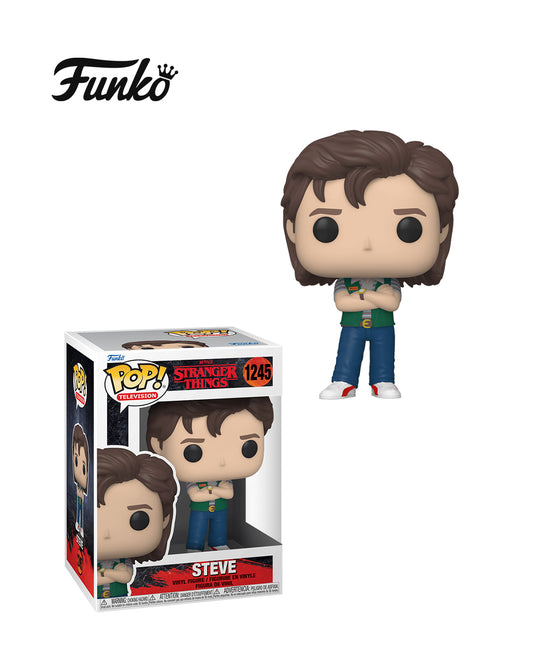 Figura Funko Pop! Stranger Things Steve Harrington #1245 en caja, personaje de la serie Stranger Things, edición coleccionable disponible en Figuras Chile.