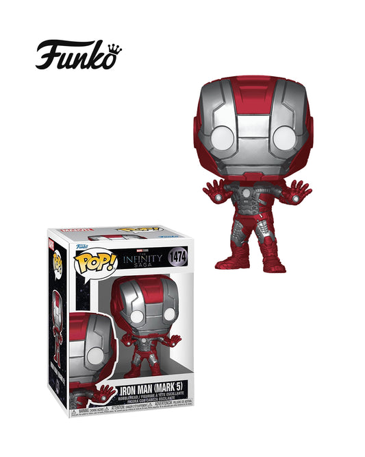 Funko Pop The Infinity Saga Iron Man Mark 5 474 en caja original, figura coleccionable del traje Mark V de Iron Man ideal para fans del Universo Marvel. Disponible en figuraschile.cl