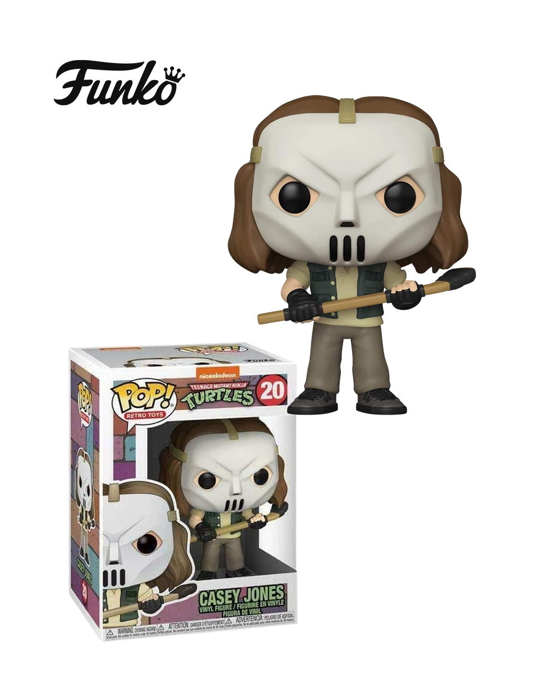 Funko Pop Teenage Mutant Ninja Turtles #20 Casey Jones, figura de vinilo coleccionable con detalles fieles al personaje de la serie animada, en caja original, ideal para fans y coleccionistas de TMNT — disponible en figuraschile.cl
