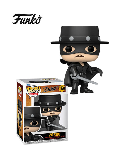 Funko Pop Zorro El Zorro 1270 en caja original, figura coleccionable del icónico héroe enmascarado, ideal para fans y coleccionistas. Disponible en figuraschile.cl