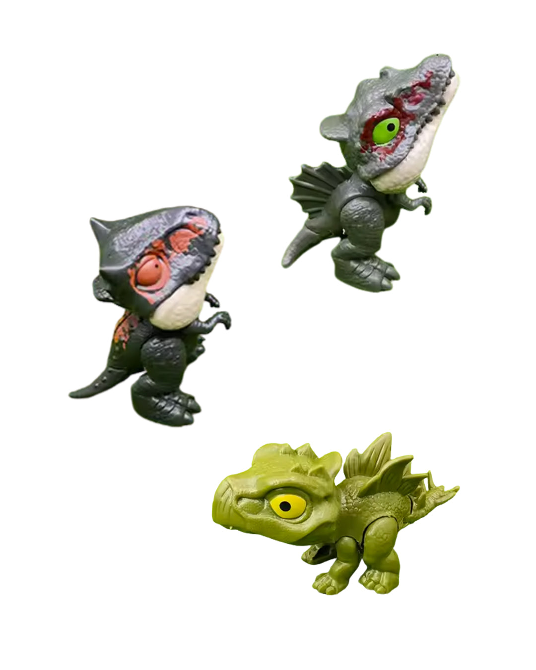 Pack 3 dinosaurios muerde dedos genéricos, figuras de juguete para niños, disponibles en figuraschile.cl