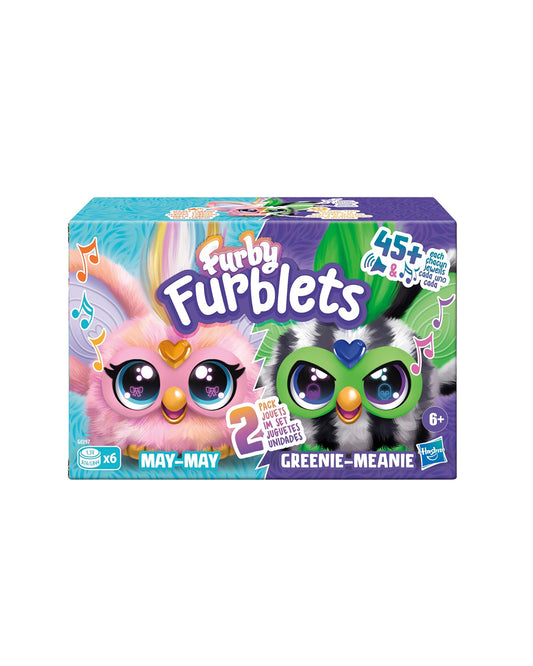 Pack 2 unidades Hasbro Furby Furblets May May y Greenie Meanie, figuras coleccionables interactivas, disponibles en figuraschile.cl