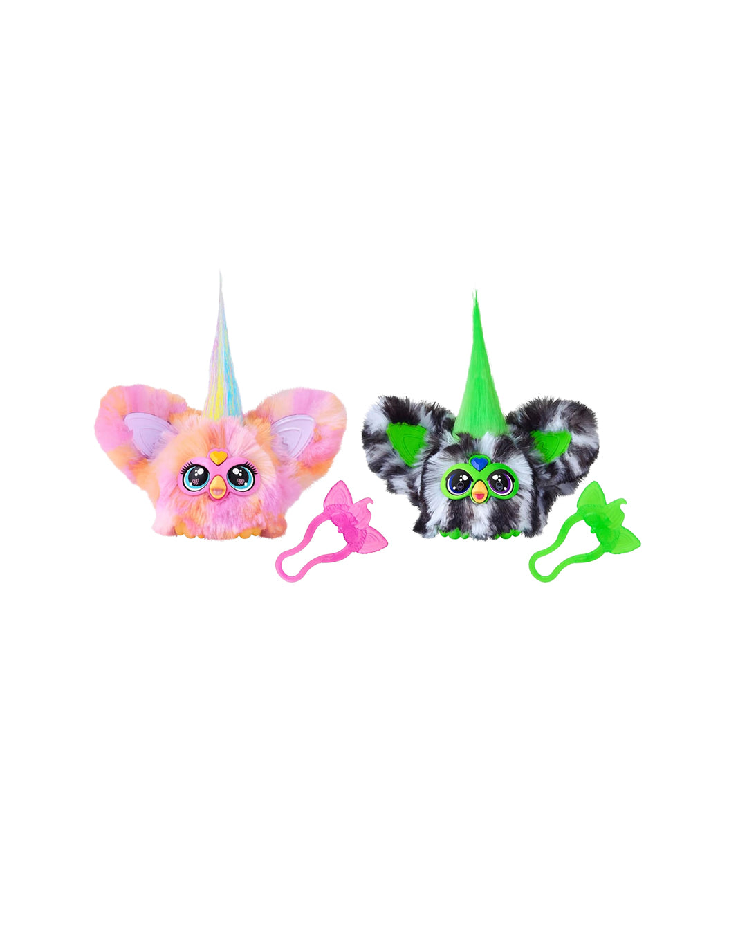 Pack 2 unidades Hasbro Furby Furblets May May y Greenie Meanie, figuras coleccionables interactivas, disponibles en figuraschile.cl