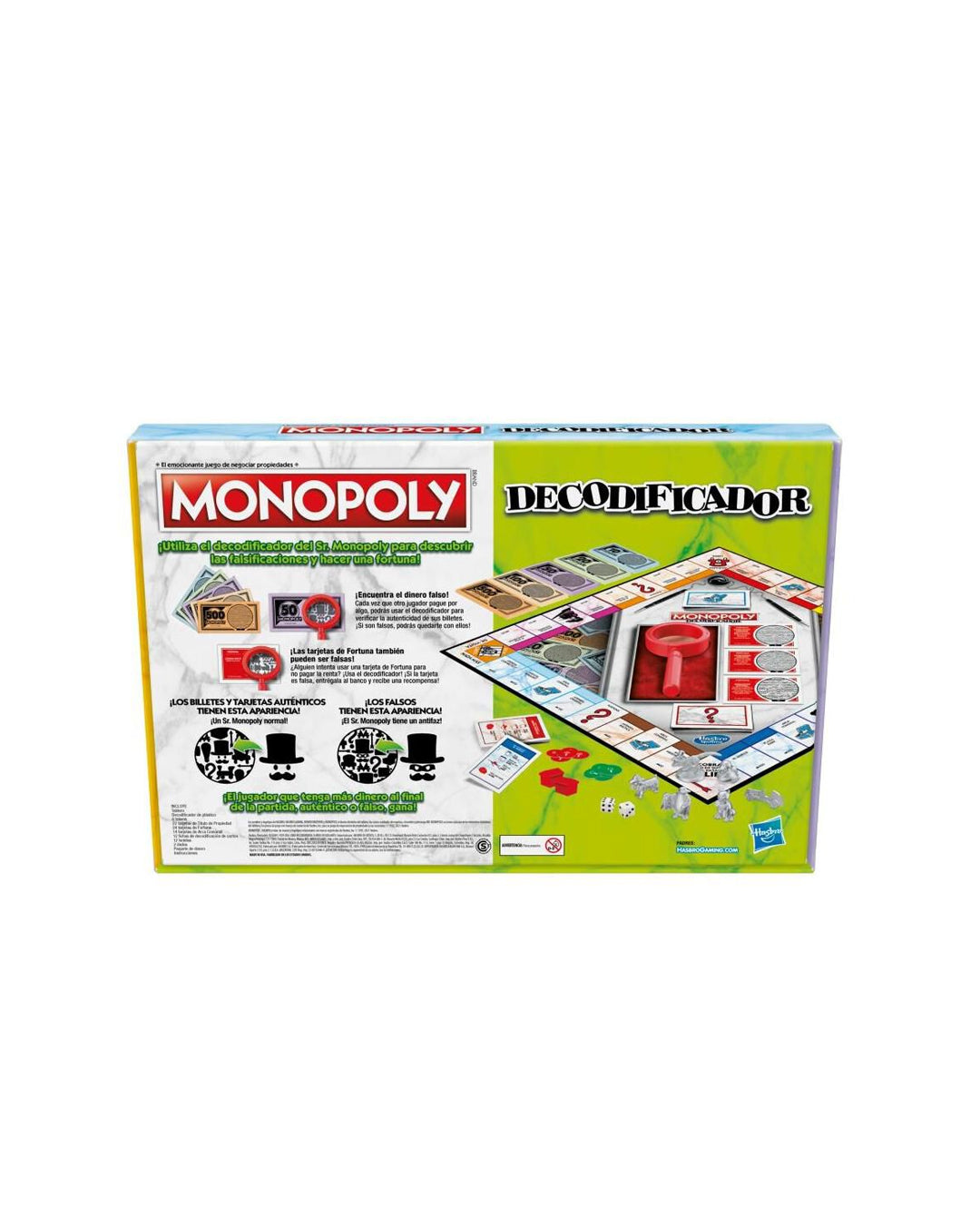 Hasbro Gaming Monopoly Decodificador, juego de mesa interactivo y estratégico, disponible en figuraschile.cl