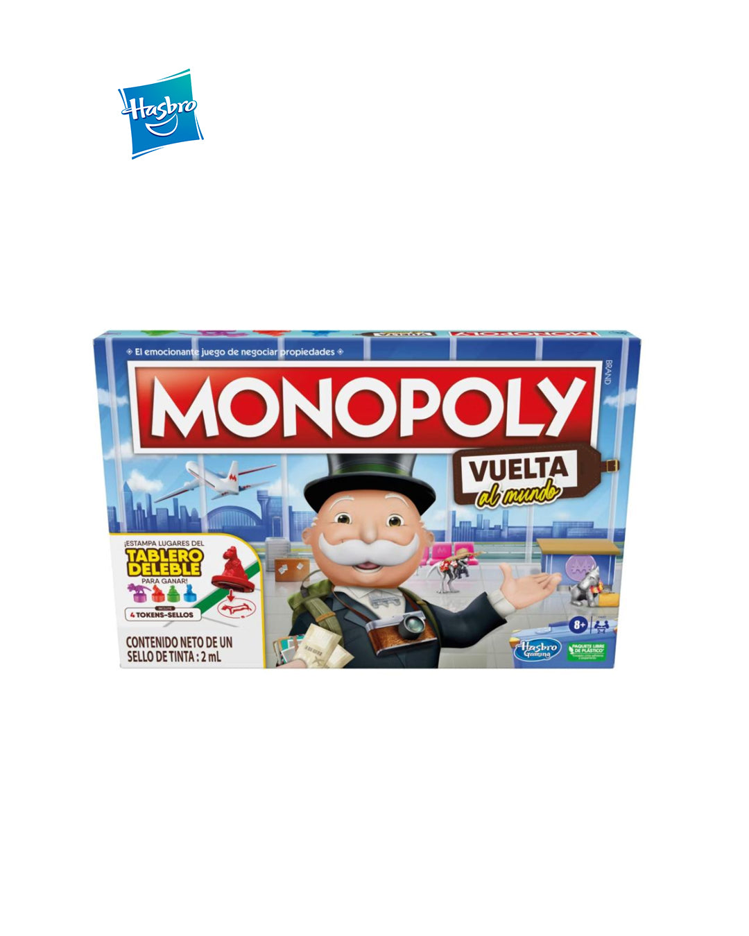 Hasbro Monopoly Vuelta al Mundo, juego de mesa edición especial con temática internacional, disponible en figuraschile.cl