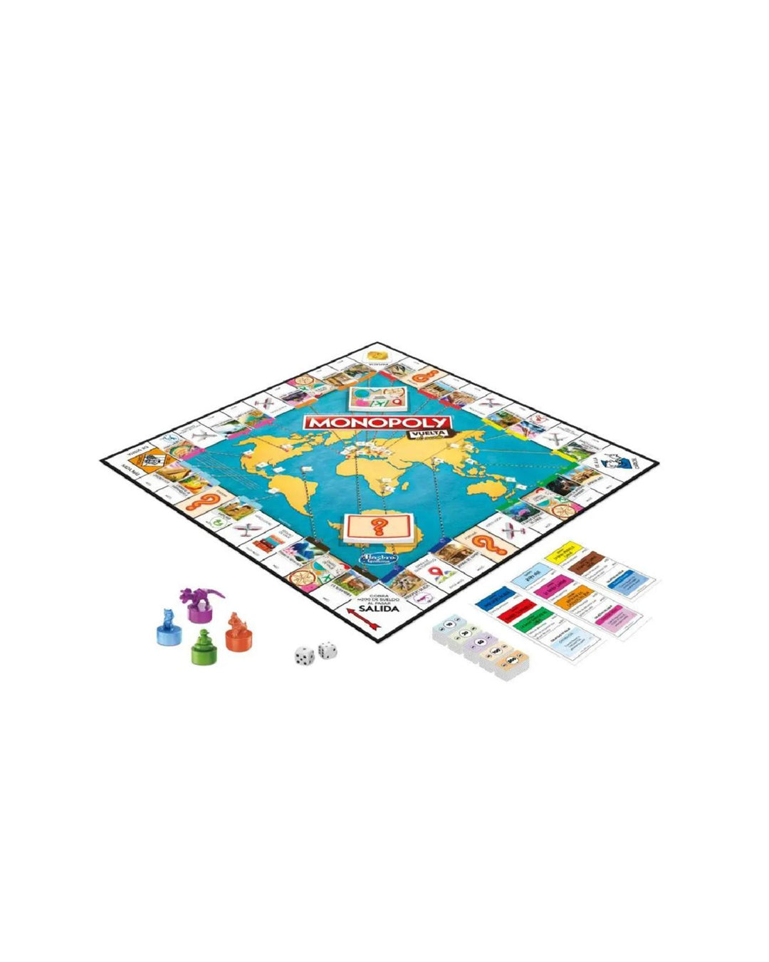 Hasbro Monopoly Vuelta al Mundo, juego de mesa edición especial con temática internacional, disponible en figuraschile.cl
