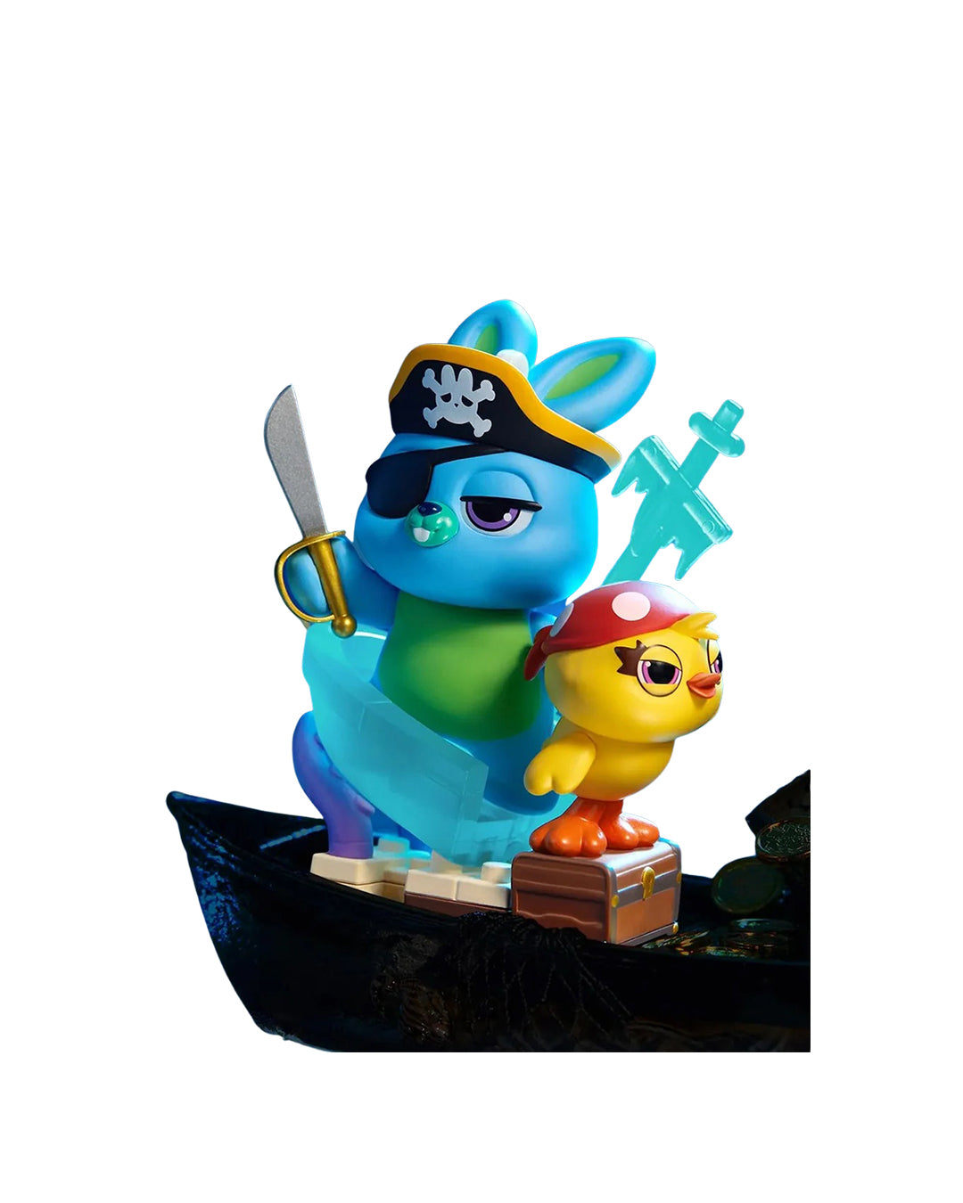 Figura Pop Mart Disney Pixar Spooky Night Series Toy Story Pirate Ducky and Bunny - www.figuraschile.com