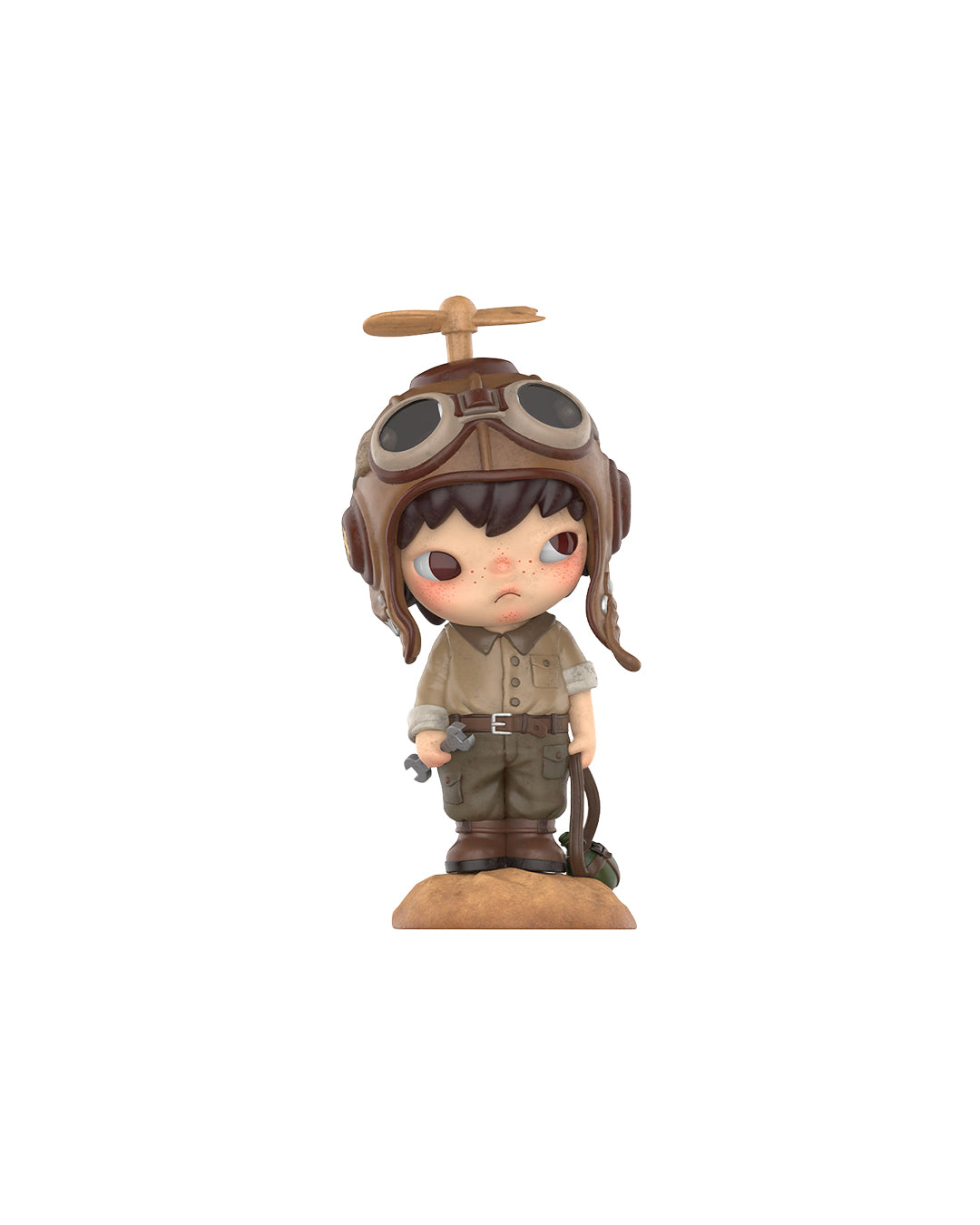 Figura secreta Pop Mart Hirono x Le Petit Prince – The Pilot, niño con casco de aviador, hélice en la cabeza y maletín