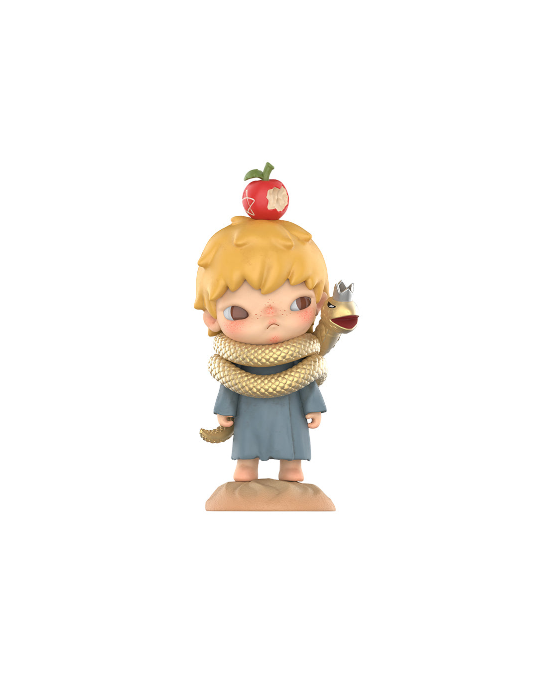 Figura Pop Mart Hirono x Le Petit Prince – The Snake, serpiente estilizada con cuerpo enroscado y ojos dorados