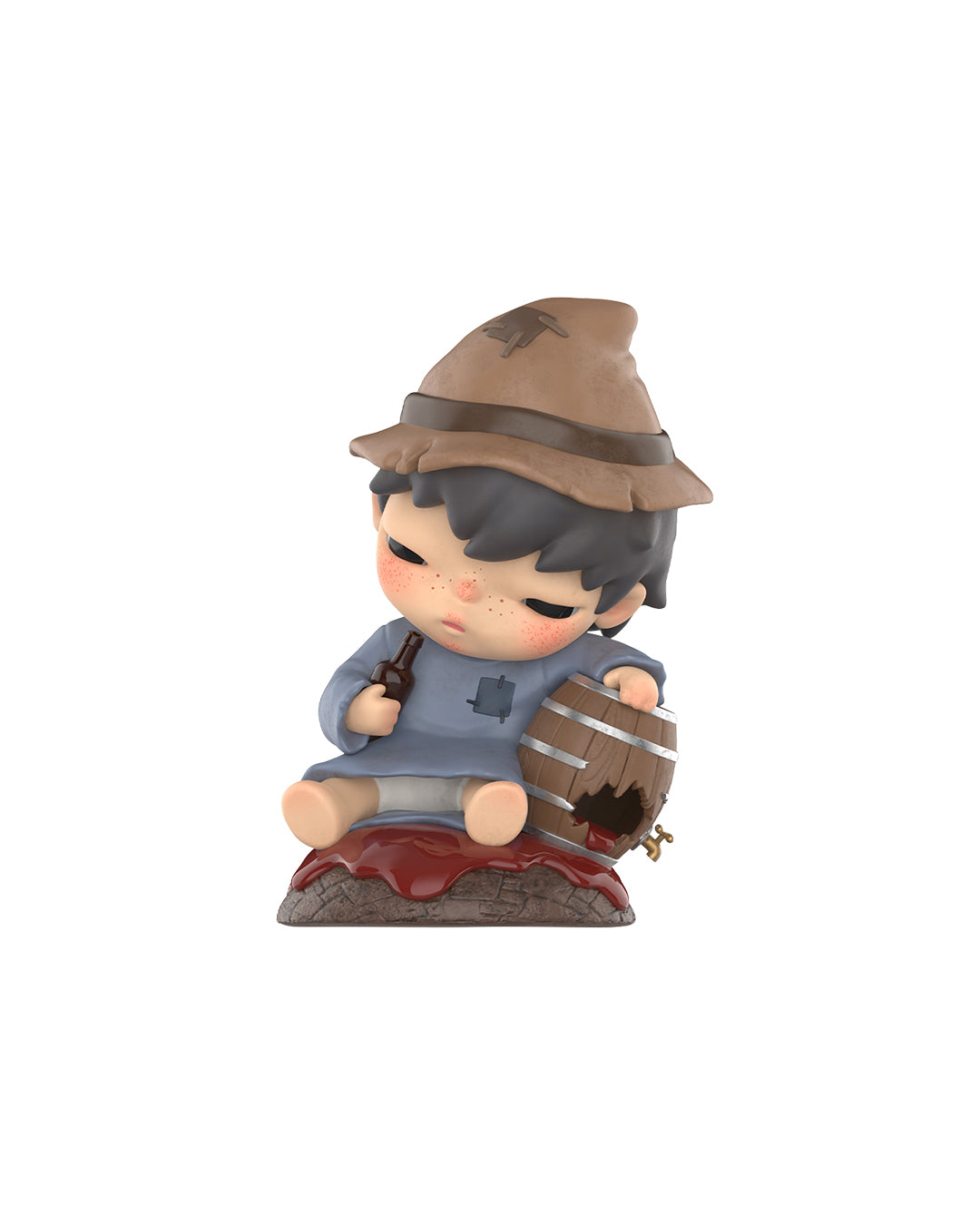 Figura Pop Mart Hirono x Le Petit Prince – The Tippler, personaje con gorro puntiagudo, mochila y mirada soñadora