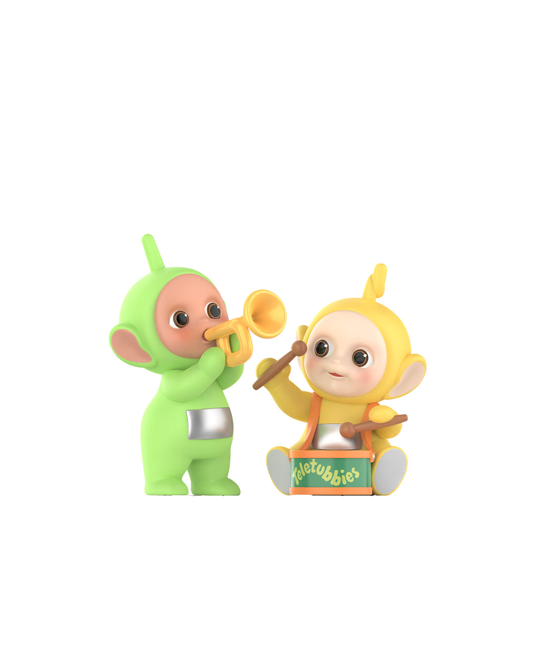 Figura POP MART Teletubbies Dipsy & LaaLaa – diseño "Playing Music", perfecto para coleccionistas y fans de los Teletubbies; disponible en figuraschile.com