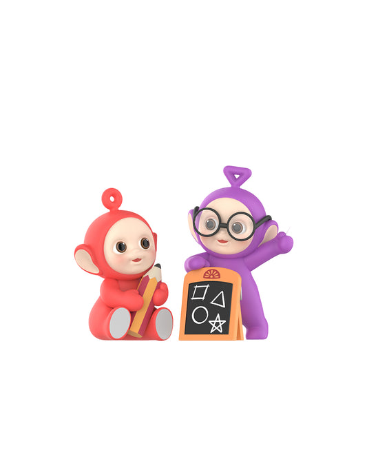 Figura POP MART Teletubbies Tinky Winky – colección Pop Joyful Learning Together, diseño colorido y educativo, perfecta para fans de los Teletubbies; disponible en figuraschile.com