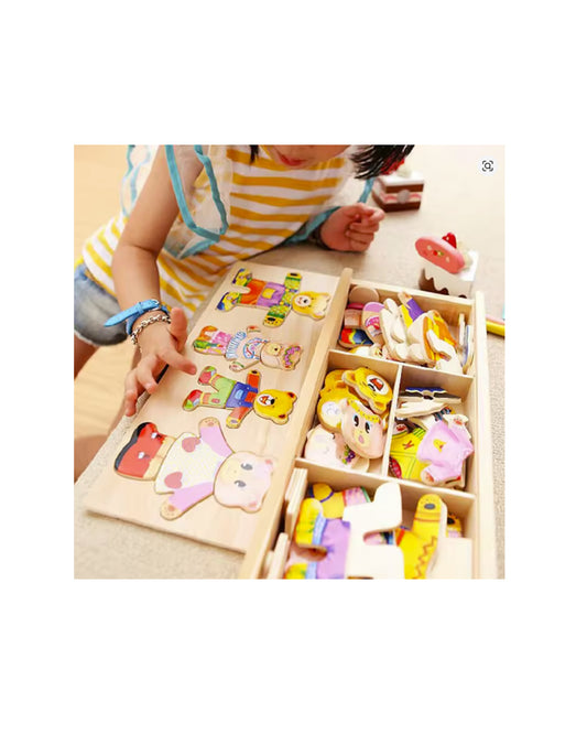Rompecabezas de vestir infantil QWZ Little Bear modelo QWZ076, juego educativo para niños en caja, disponible en figuraschile.cl