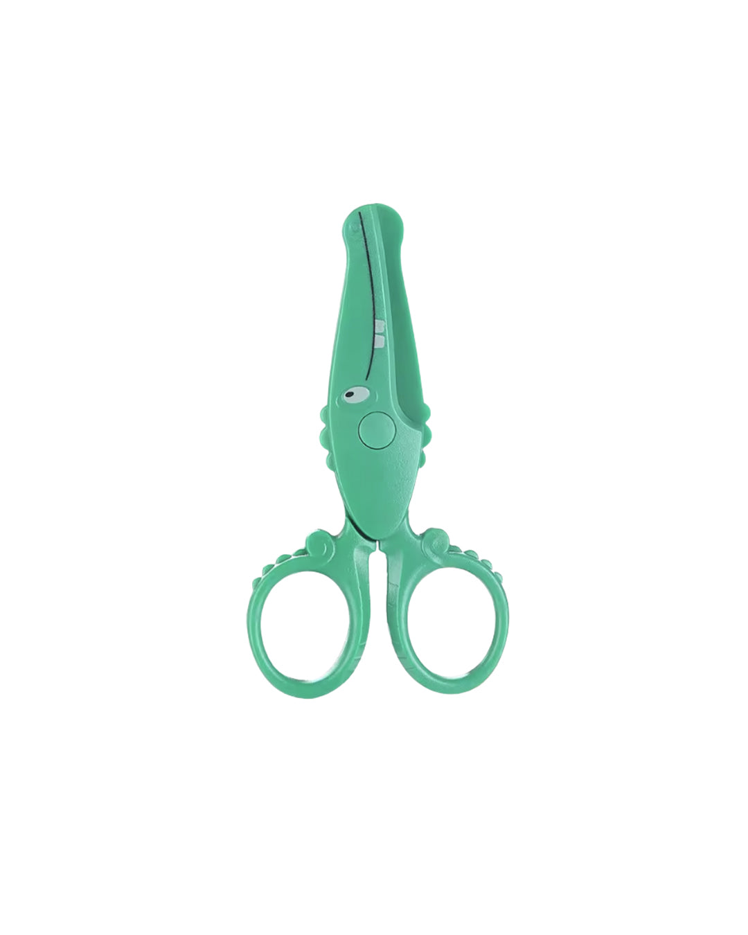Tijeras para niños escolares sin cortes, diseño seguro color verde, disponibles en figuraschile.cl